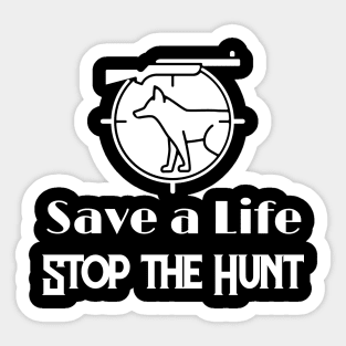 T-Shirt Stop Hunting Sticker